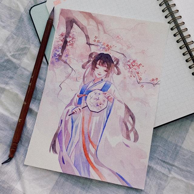 水彩画古风人物教程，水彩画人物教程（这样的水彩好想画）