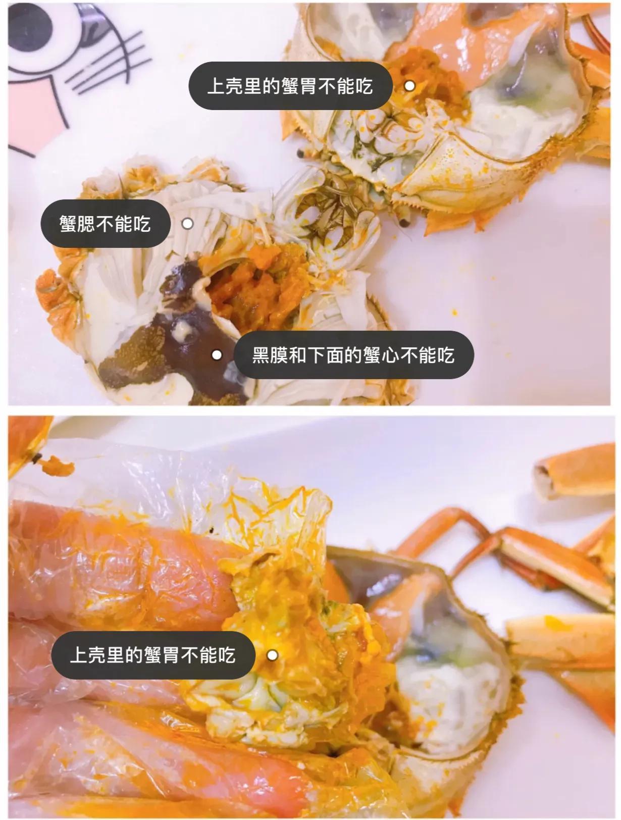 螃蟹哪里不能吃高清图解，螃蟹不能吃的地方图片
