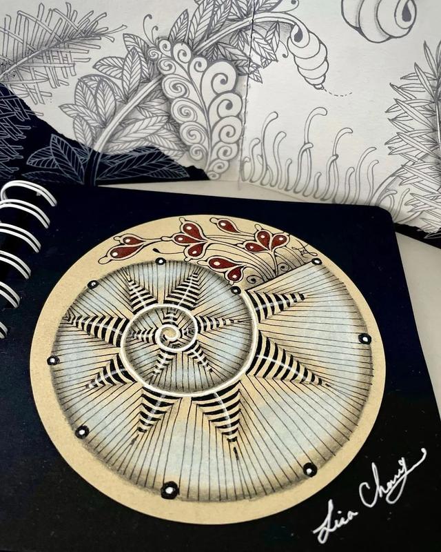 用圆规画出的精美图案，怎样用圆规画好看的图案（画出简单有创意的装饰禅绕画）