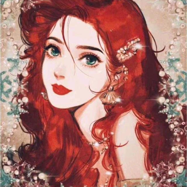 江孑 美人鱼动漫二次元女头，微信头像，江孑 美人鱼动漫二次元女头（迪斯尼公主头像丨长发公主青清纯）