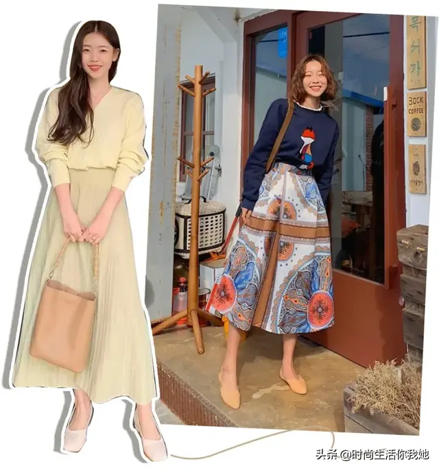 麻豆网官网萧萧麻豆网，2020春季最时尚穿搭“平底+裙”