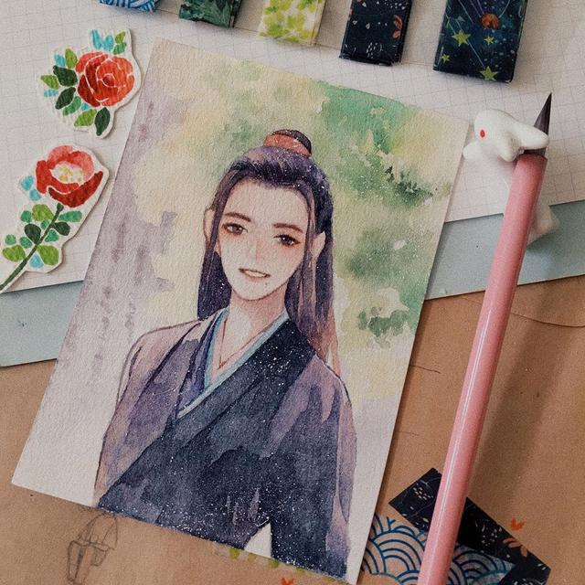 水彩画古风人物教程，水彩画人物教程（这样的水彩好想画）