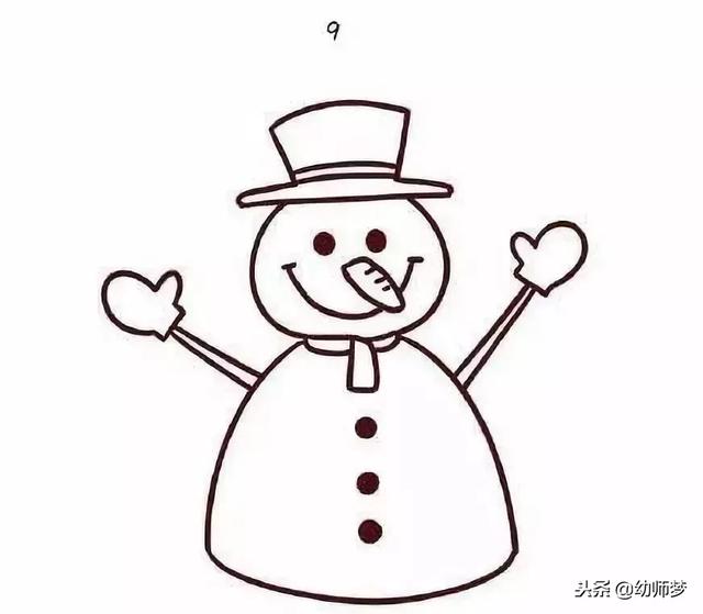 如何画简笔画小雪人，如何画简笔画小雪人的画法（冬天的雪人简笔画教程图解）