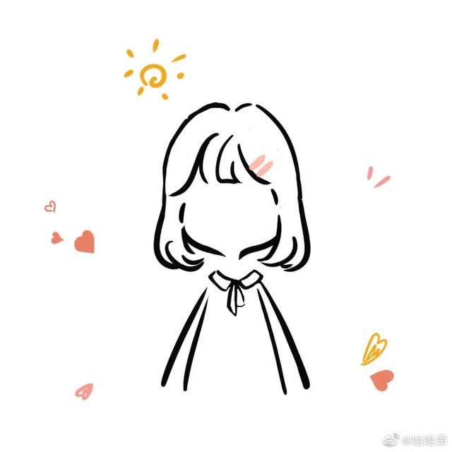 好看的微信女生头像，好看的微信头像女 沙雕可爱卡通闺蜜头像（简笔画短发）