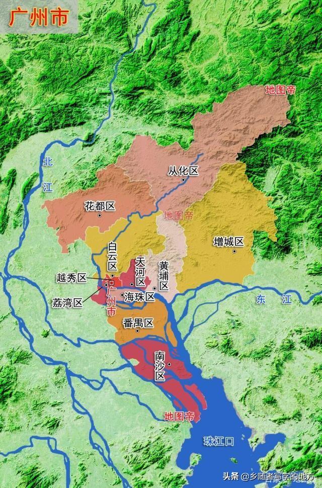 广州市最新地图，广州地图全图（中国行政区划——广东广州）