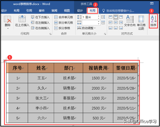 word文档怎么排序，word文档如何排序（看看word如何实现表格数据排序）
