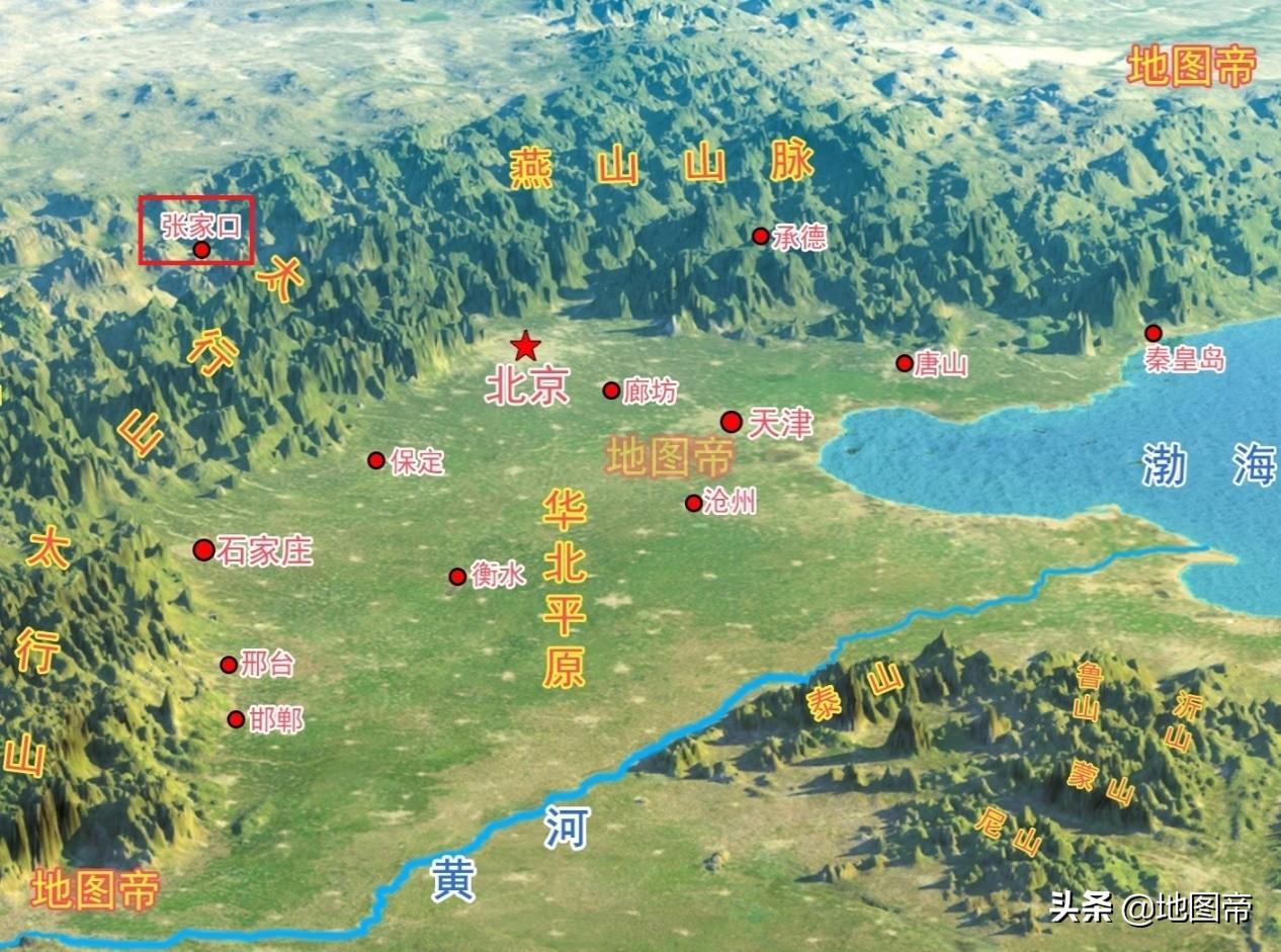 张家口地图高清版(张家口市区十三县地图)