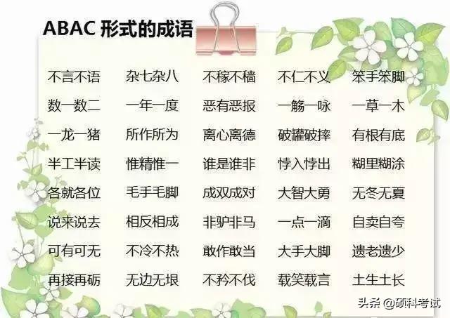 abcc的词语有哪些，Abcc式的词语（ABB+AAB+AABC+ABCC）