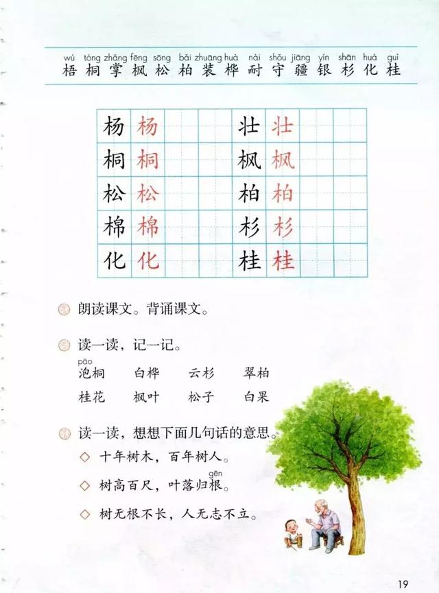 汉字松的组词，松的组词（部编版二年级语文上册识字2《树》知识点+图文解读）