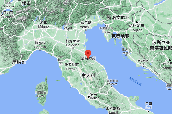 人口:33,931人均 gdp(购买力平价):70,139 美元圣马力诺地理位置