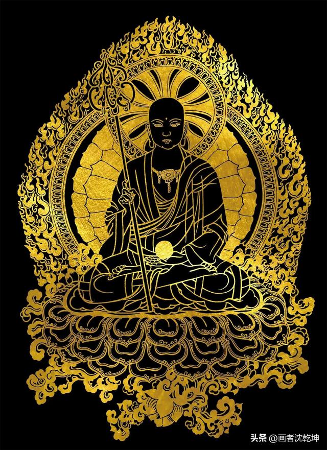 地藏王菩萨画像，地藏王佛造像（地藏菩萨圣像画稿10幅）