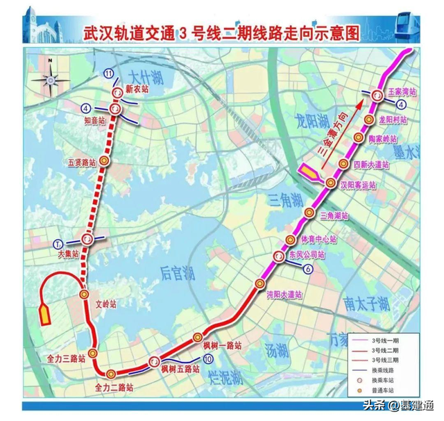 武汉地铁3号线线路图，2021武汉地铁3号线路图（全国19条地铁/铁路开工）