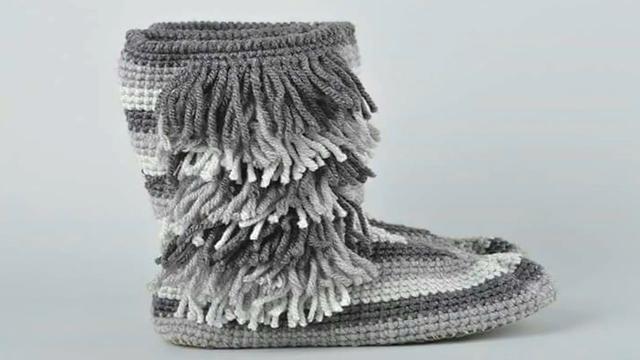 钩鞋子教程从头到尾纯色，像我这样手工钩编一双