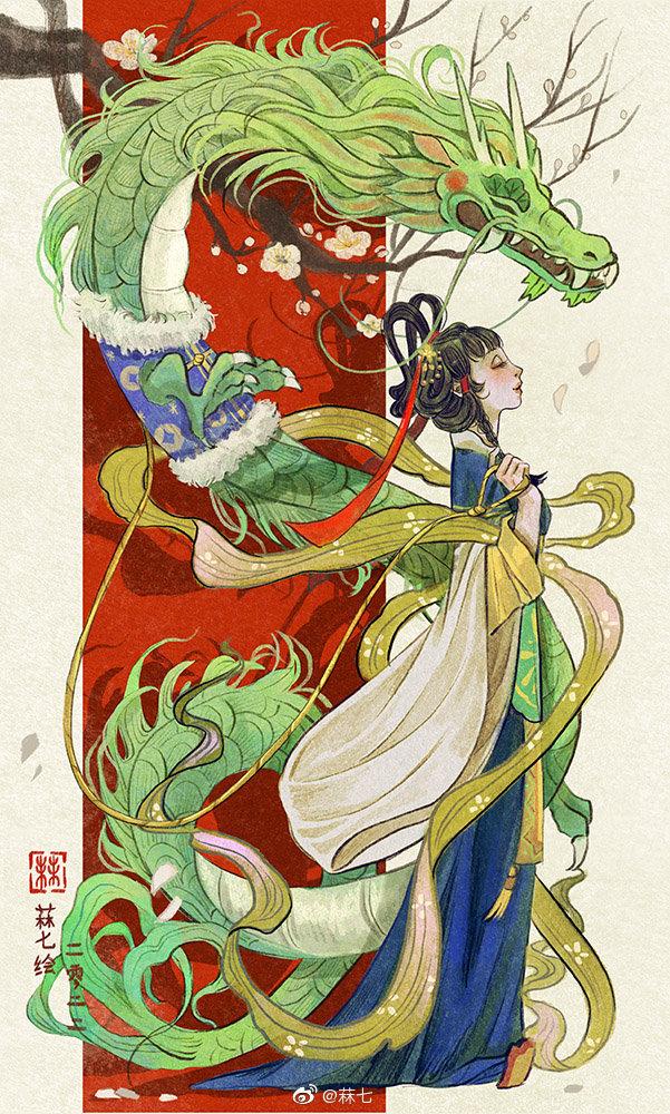 可爱绿色系治愈系插画背景图，微信头像，可爱绿色系治愈系插画背景图|可爱治愈的生活（幸得识卿桃花面）