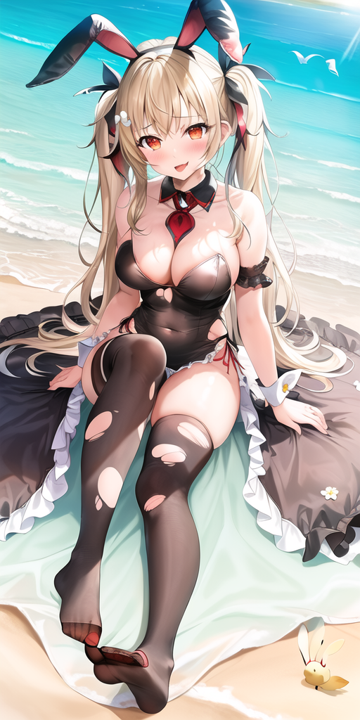 夏天的画怎么画简单又漂亮，夏天简笔画怎么画（AI绘画 海边夏日3）