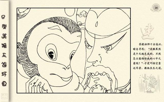 猴王出世简笔画，美猴王孙悟空的简笔画（<24册>01猴王出世）