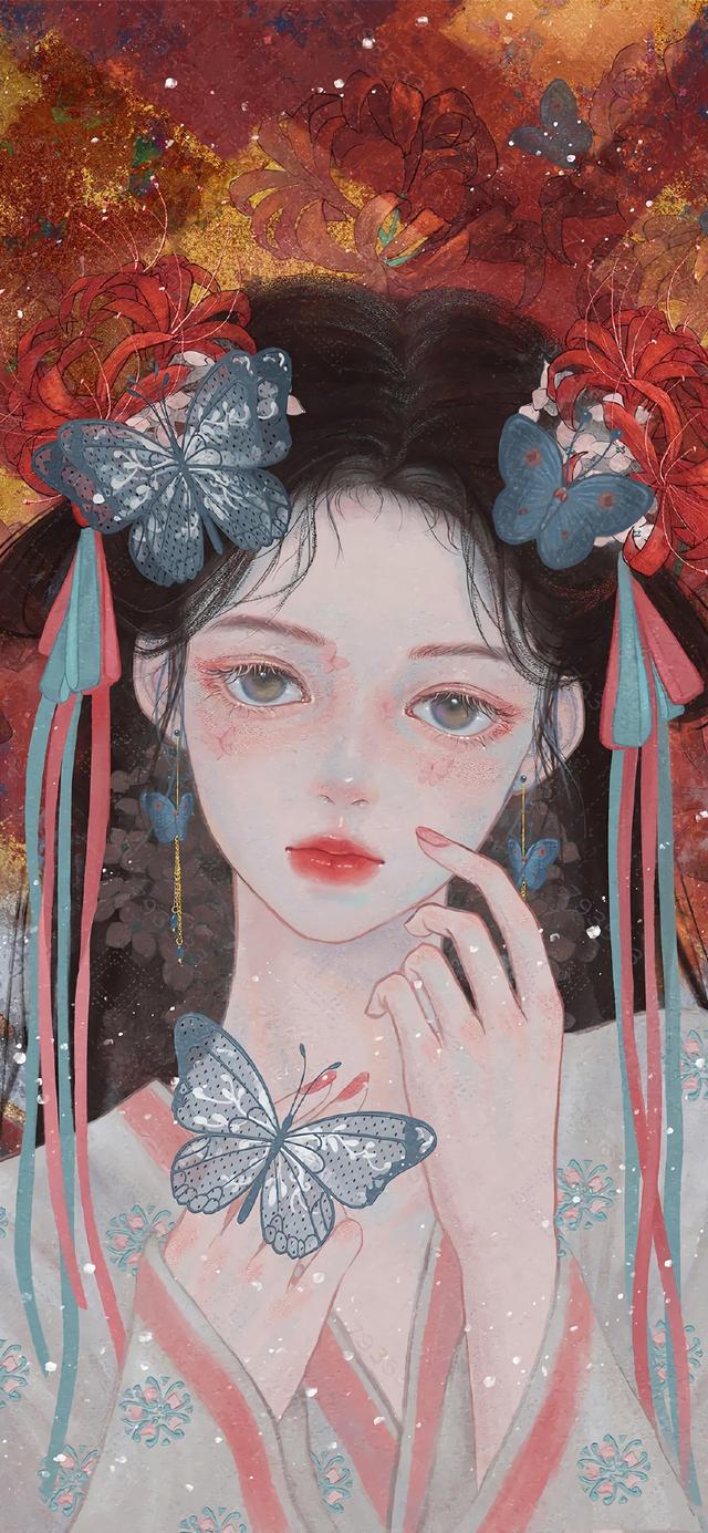 古风美女手绘插画，古风美女手绘插画图片（若有诗书藏于心）