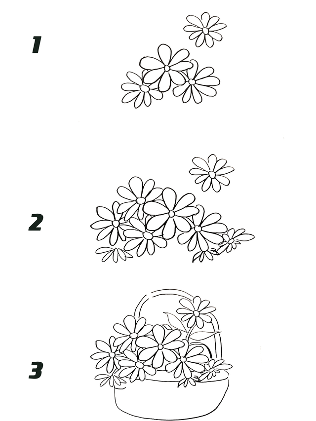 小雏菊简笔画步骤图片