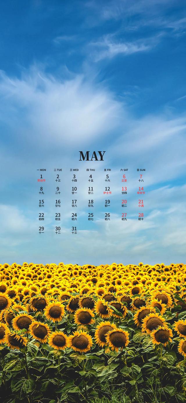 2022年5月电脑桌面日历壁纸，2022年5月高清日历电脑桌面壁纸（五月日历壁纸）