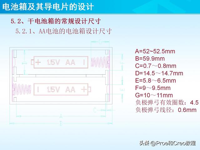 pro e教程，proengineer画图教程（Proe/Creo电池箱及其导电片的设计）
