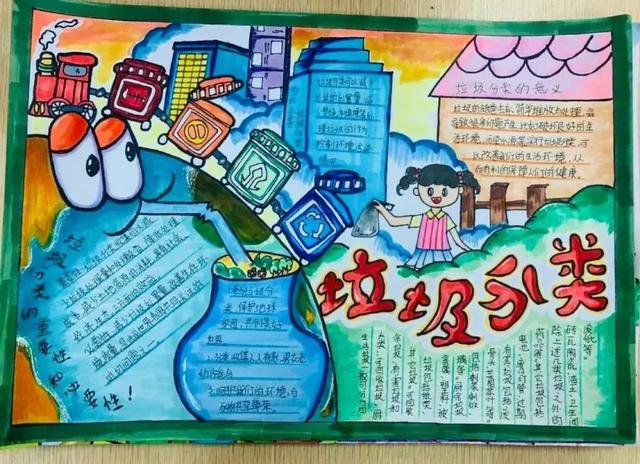 垃圾分类宣传画儿童画，垃圾分类宣传绘画简单（2022最新垃圾分类手抄报+环保儿童画）
