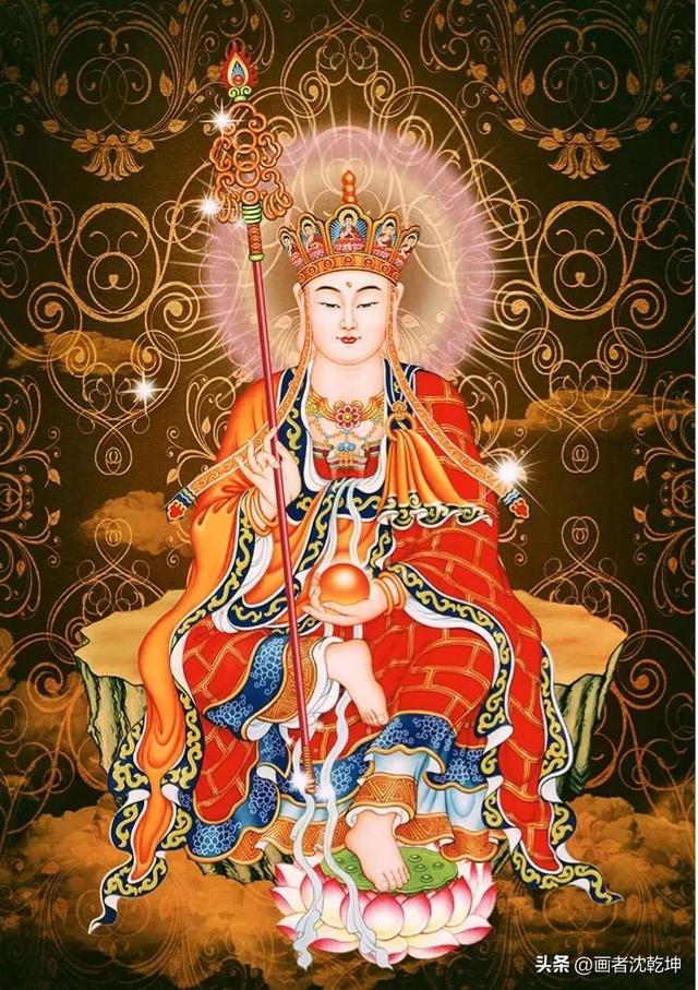 地藏王菩萨画像，地藏王佛造像（地藏菩萨圣像画稿10幅）