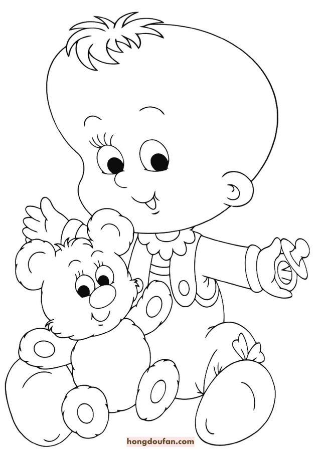 一分钟简笔画—跟我一起画婴儿，儿童简笔画一步一步教的（10张可爱的洋娃娃卡通涂色简笔画）
