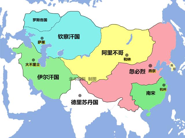 蒙古帝国真实版图,蒙古帝国的版图究竟有多大(通过地图了解蒙古帝国的