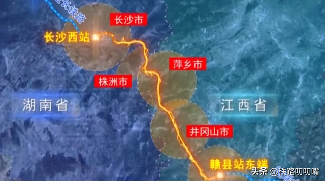 常益长高铁进长沙南站，尤其是第1条