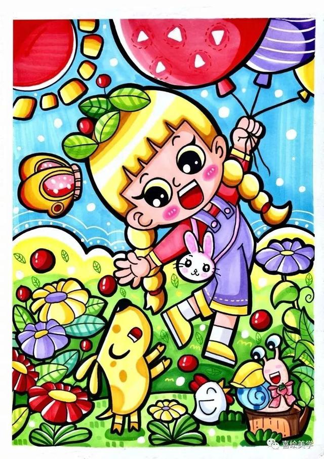 马克笔绘画风景，简单的风景画教程马克笔（创意儿童画—巧手绘画美丽的马克笔风景绘画）