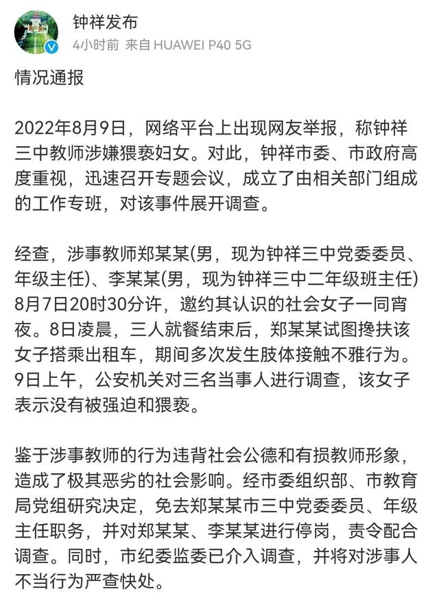 湖北高中老师被指猥亵，湖北高校老师不当言论（两名中学教师被指当街猥亵女子）