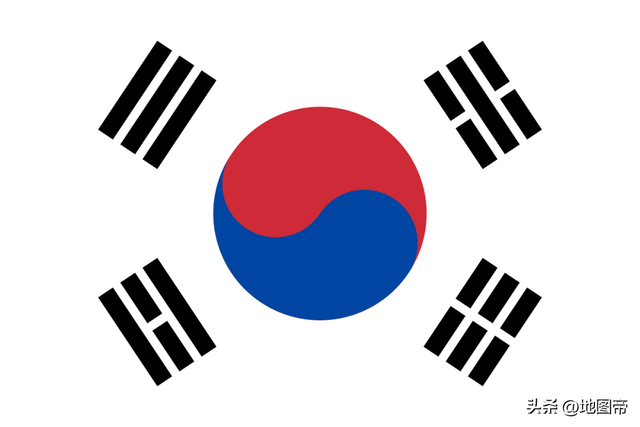 亚洲各国国旗图片，你能说出来几个（韩国国旗上的太极是哪来的）