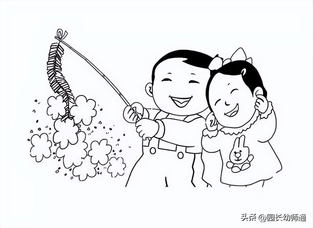 春节民风民俗简笔画图片
