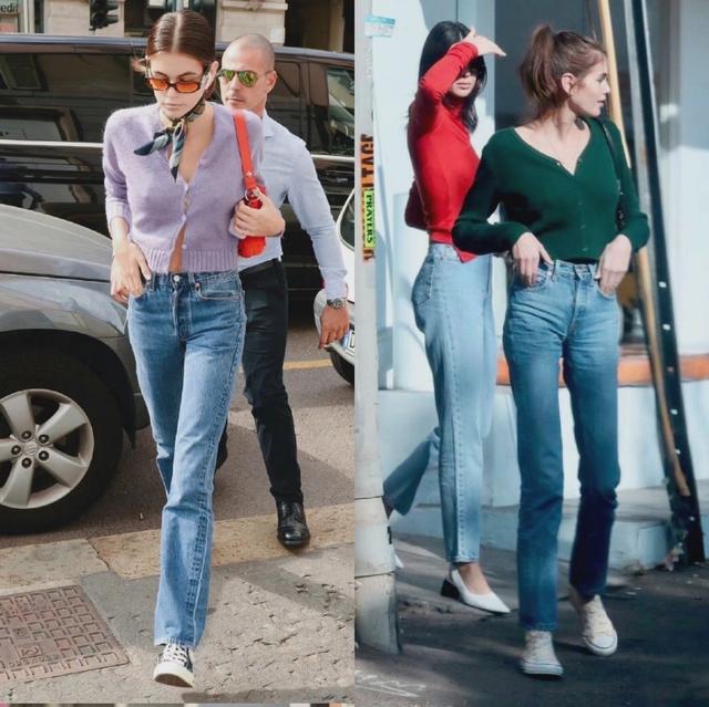 街拍牛仔裤搭配技巧，牛仔裤下面一定不要配“运动鞋”