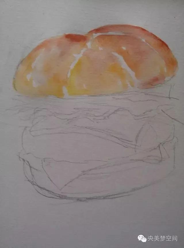 汉堡怎么画简单又漂亮，绘画系列之教你如何画简易汉堡（用水彩画美味的汉堡包）