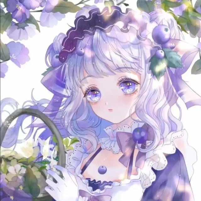 蓝紫色最准确图片，意境蓝色，紫色系头像微信（下次见面，就从一朵花开始吧）