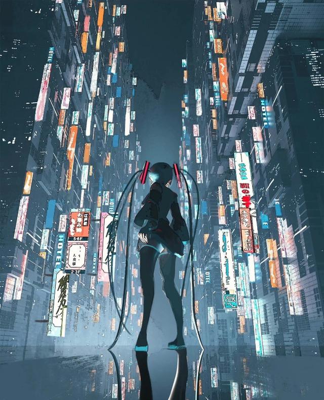 动漫       初音未来，动漫美女图片（画师营造出来的这种意境和公主真的很配啊）