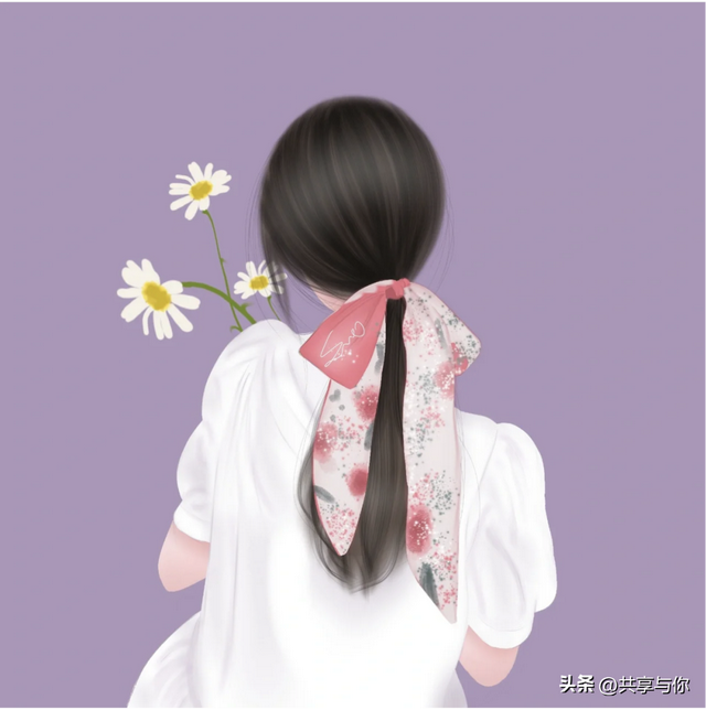 侧脸图片女生唯美，侧脸女生头像唯美微信（超美超温柔的手绘女生背影头像手绘女生背影头像）