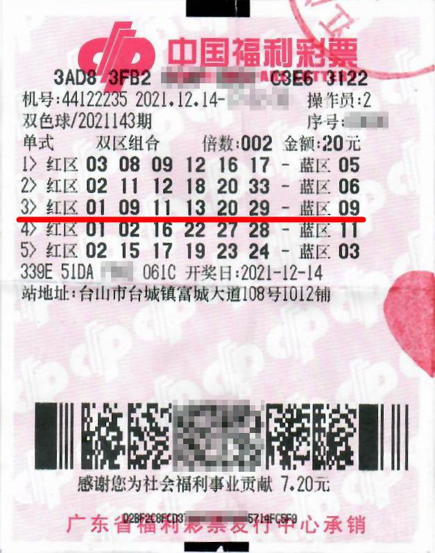 个人幸运数字查询，怎么查个人的幸运数字（台山彩民中2注双色球一等奖特别奖）