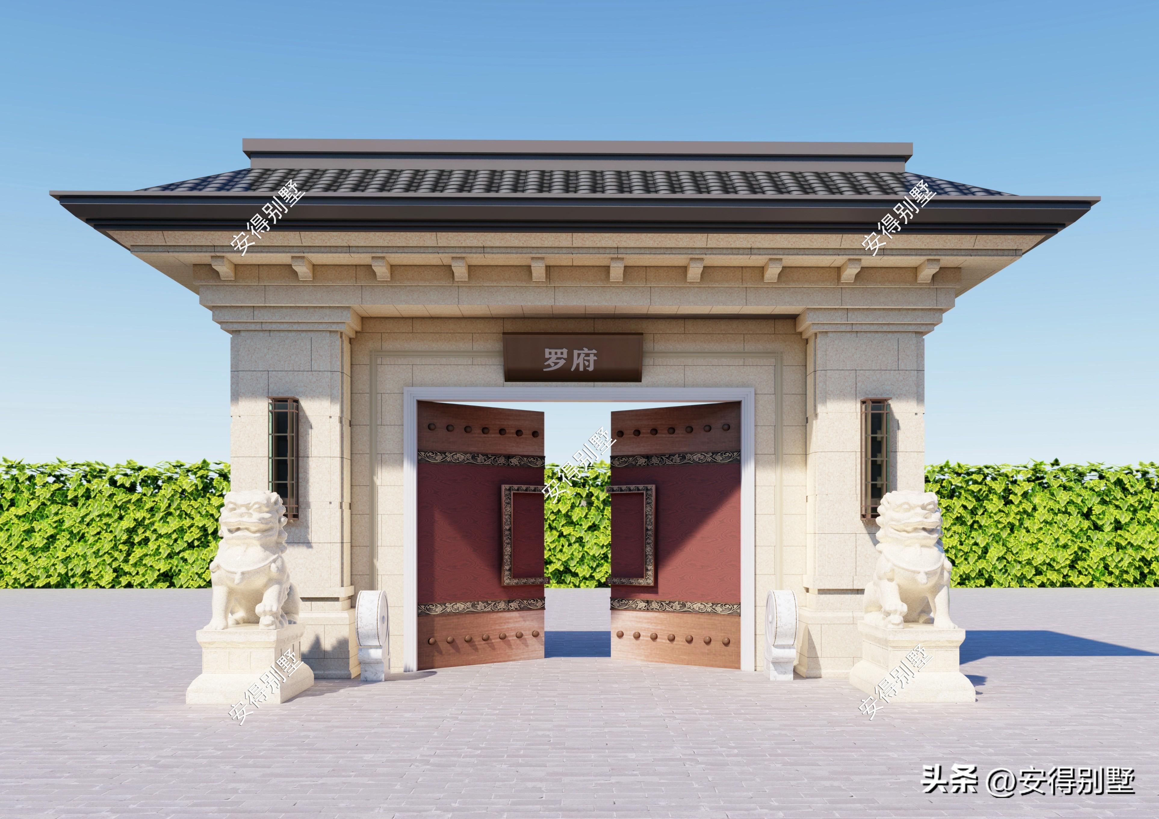 来源头条作者:安得别墅在农村,庭院的门楼就是门脸,家家户户都要往