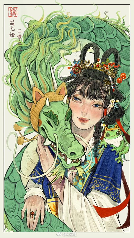 可爱绿色系治愈系插画背景图，微信头像，可爱绿色系治愈系插画背景图|可爱治愈的生活（幸得识卿桃花面）