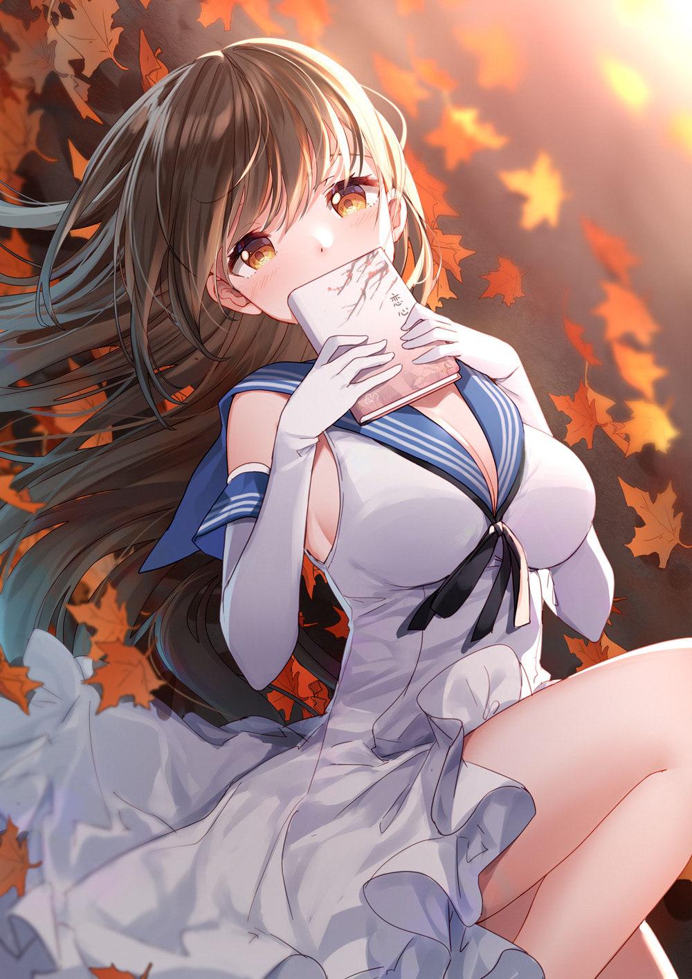 日系风格的美少女角色插画,光影感强烈,画面充满了故事性