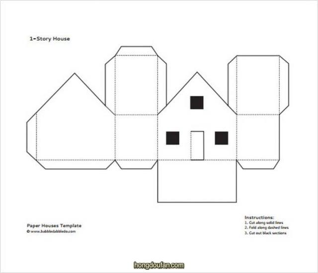 立体房子手工制作，手工折纸房子（13张有趣的卡通立体房子图纸免费下载）