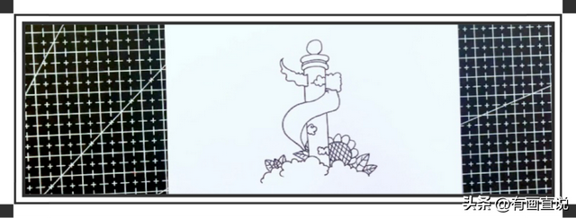 国庆节主题绘画简易画，彩色线描简笔画风格