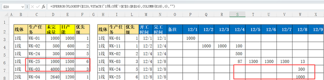 生产计划排程排产表格，excel生产计划自动排产表（生产计划中多条线多个异常的排程调整技巧）