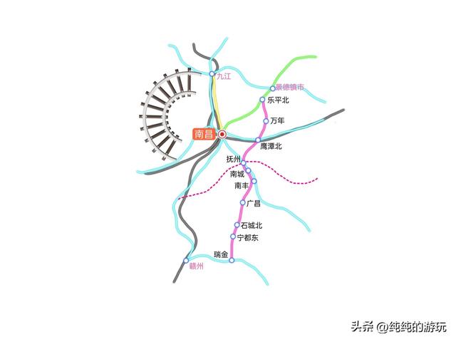 鹰潭抚州高铁规划，江西省13条规划中铁路的线路走向
