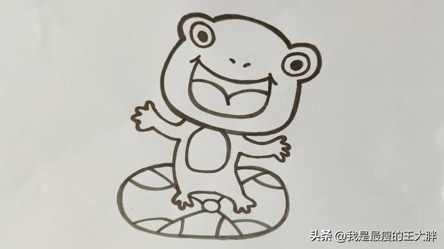 小蝌蚪找妈妈简笔画，简笔画之小蝌蚪找妈妈（儿童简笔画，池塘里有只小青蛙）