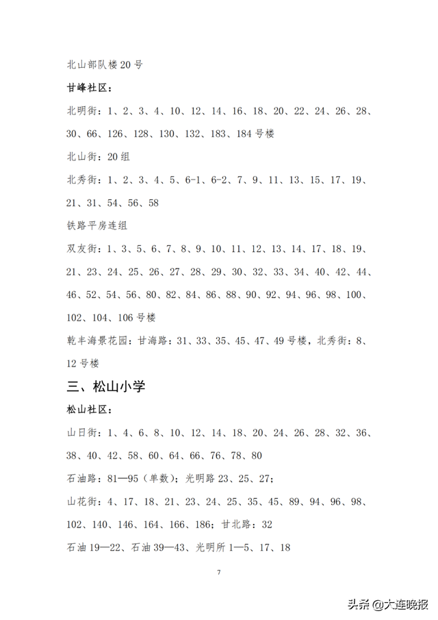 2022年大连甘井子区各所中学指标，甘井子区中小学学区划分