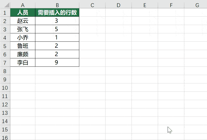 excel如何插入多行，如何在excel中快速插入多行多列（隔2行插1行、隔3行插2行）
