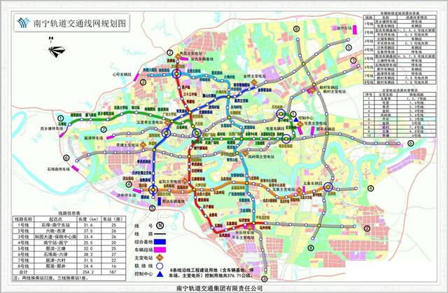 南宁市地铁交通线路图，南宁地铁全程线路图（南宁地铁6号线确认开建）